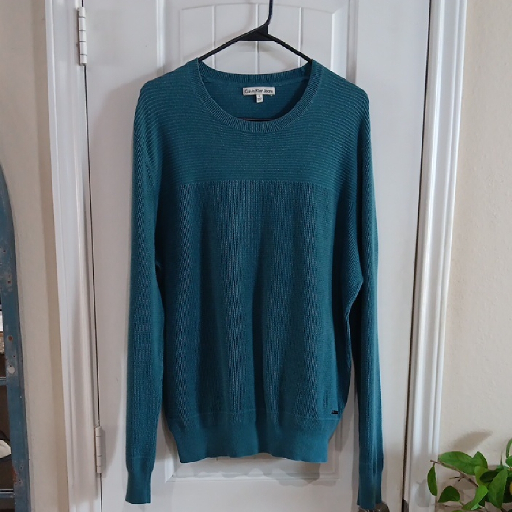 Calvin Klein Jeans Teal Knit Sweater